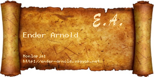 Ender Arnold névjegykártya